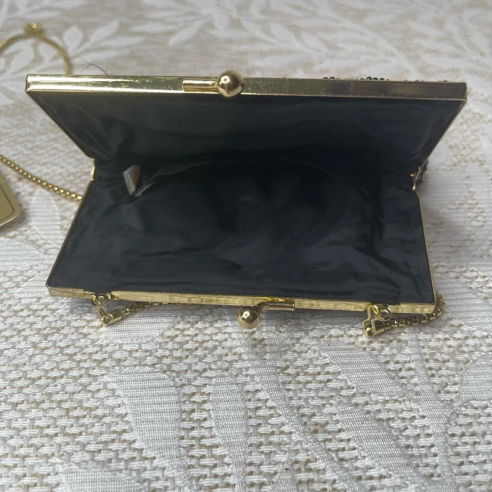 Magid Vintage Black Beaded Evening Bag NWT